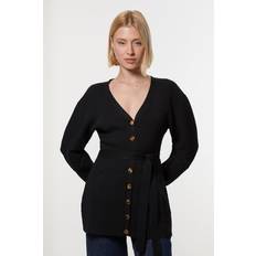 Karen Millen Tops Karen Millen Structured Rib Knitted Cardi - Black
