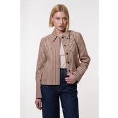 Karen Millen Blazers Karen Millen Jacquard Single Breasted Tailored Blazer - Camel