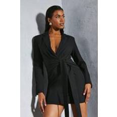 Dresses Misspap Premium Tie Front Blazer Dress - Black