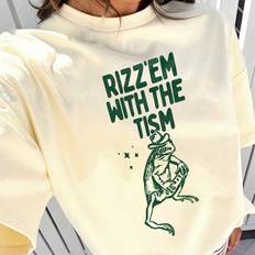 Clothing Shein Rizz Em With The Tism Funny Shirt Frog Emoticon T-Shirt