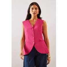 Clothing Wallis Womens Longline Button Detail Waistcoat - Magenta