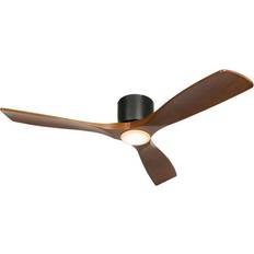 QAZQA Ceiling Fan Black With Wood Incl Led Remote Control