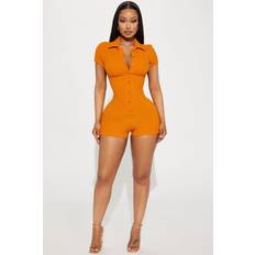 Aniza Textured Romper - Orange