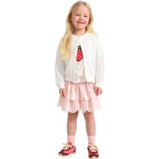 Lindex Kids' Cotton Smock Waist Tiered Skirt - Light Dusty Pink