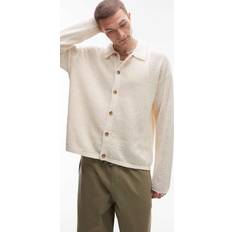 Topman Pikétröjor Topman Long Sleeve Crochet Polo Shirt - Stone
