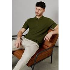 Burton Polo Shirts Burton Khaki Textured Knitted Polo - Khaki