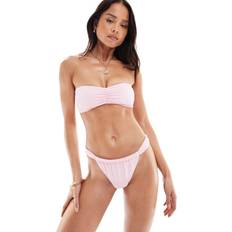 Hollister Swimwear Jacquard Double Strap Cheekiest Bikini Bottom - Pink Co-Ord