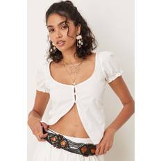Motel Norya Puff Sleeve Blouse - White