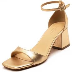 Off The Hook Knightsbridge Low Block Bridal Heeled Sandals - Gold