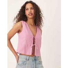 Abercrombie & Fitch Tank Tops Abercrombie & Fitch Tie Front Vest Top Pink