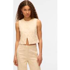 Vero Moda Women Vests Vero Moda Embroidered Waistcoat - Cream
