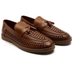 Off The Hook Tiger Loafer Tassel Casual Slip-On Leather Shoes - Tan