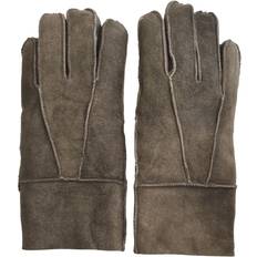 Brown - Unisex Gloves & Mittens Infinity Leather Sheepskin Suede Gloves with Roll Up Down Cuff - Brown