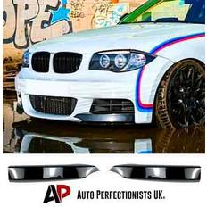 BMW 1 Series E82 E88 Gloss Black Front Corner Splitters 7-13