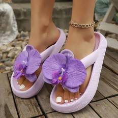 Purple - Women Flip-Flops Shein Summer Women Thick Sole Flip Flops - Orchid
