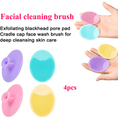 Shein 4 Pcs Facial Cleansing Brush Mini Handheld Oval Brush