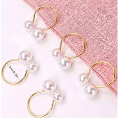 Shein 10 Pcs 100 Pcs Artificial Metal Pearl Rings Napkin Ring
