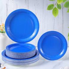 Shein Navy Blue Disposable Paper Plates 7/9 Inch