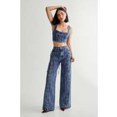 Lace Front Detail Jean - Grey