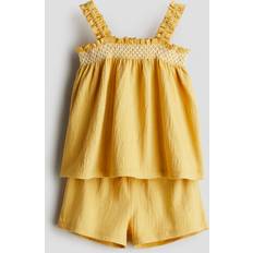 Gula Övriga sets H&M Gul 2-Piece Crinkled Jersey Set - Mörkgul