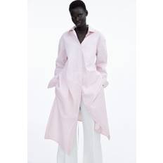 Pink - Shirt Dresses H&M Ladies Striped Tie-Belt Shirt Dress - Light Pink