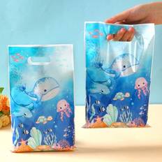 Shein Blue Marine Animal Pattern Gift Handbags 10/25/50pcs