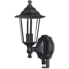 ExtraStar Black PIR Metal Lantern Garden 35 x 17 x 23 cm Wall light