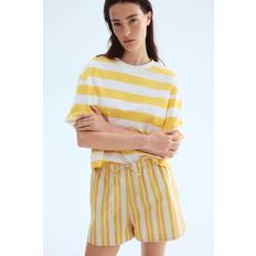 H&M Bomullsshorts Med Dragsko - Gul