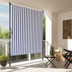 Curtains & Accessories Berkfield Home Outdoor Roller Blind Blue and White 150x270 cm One Size