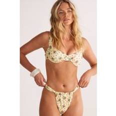 Women - Yellow Bikini Sets Nasty Gal Polka Dot Floral Mix Underwire Ruched Bikini Set - Yellow