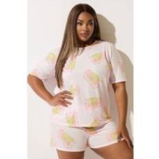 Yours Matcha Print Short Pyjama Set - Pink
