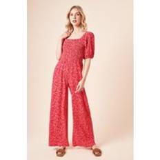 Leopard Shapewear & Under Garments Dorothy Perkins Shirred Bodice Puff Sleeve Bodysuit - Red