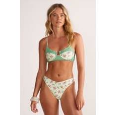 Yellow Bikini Sets Nasty Gal Floral Gingham Mix Underwire Bikini Set - Yellow