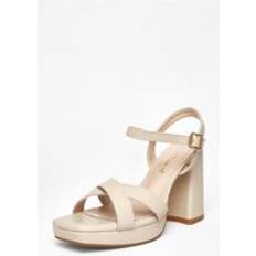 Platform Heels & Pumps Quiz Nude Wide Fit Platform Heels - Beige