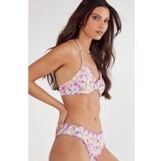 Purple Bikinis Nasty Gal Ditsy Floral Embroidered Scallop Underwire Bikini - Purple