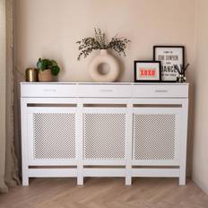 White Radiator Cover With Storage Draw Large