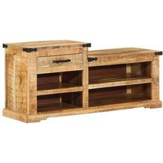 vidaXL Schuhbank 110 x 35 x 50 cm Massivholz Mango Aufbewahrungskommode
