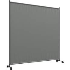 OutSunny Garden Screen with Wheels 6ft Rolling Privacy Room Divider Dark Grey