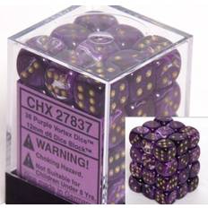 Board Games Chessex Dice D6 Set Vortex Viola con Oro 12 mm 36 pcs Blocco di Dadi