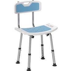 Blue Shower Stools Homcom Adjustable Shower Stool Light Blue