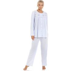 Camille Pyjamas Camille Women's Classic Blue Long Sleeve Pyjama Set