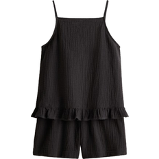 H&M Girls 2-Piece Cotton Strappy Top And Shorts Set - Grey