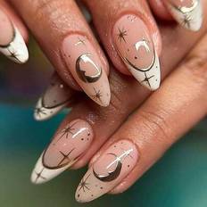 Almond Shape Acrylic Press On Nails - White