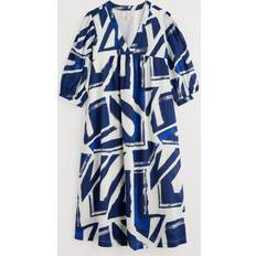 Seasalt Cornwall Kaftan Dress Organic Cotton Voile - Harbour Sails Chalk