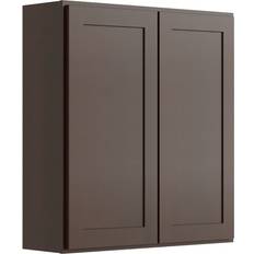 Kitchen Wall Cabinets Reliabilt Parkstone Espresso Wall Fully Assembled Plywood Cabinet Shaker - Brown