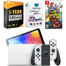 Game Consoles Nintendo Switch White Oled Console with Super Mario 3D World