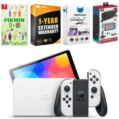 Game Consoles Nintendo Switch White Oled Console with Pikmin 1 + 2