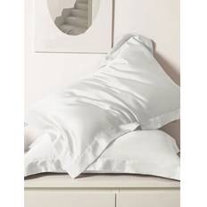 Shein 1pc Satin Solid Color Pillowcase With Envelope Closure Design, Bedroom Bedding Pillow Case White (74x48cm)