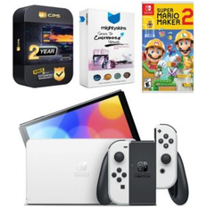 Game Consoles Nintendo Switch White Oled Console with Mario Maker 2