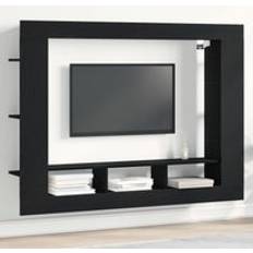 Black Wall Cabinets Berkfield Home TV Wall-Mounted Black Oak 152 x 22 x 113 cm Wall Cabinet